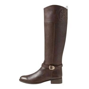 TORY BURCH Marlene Brown Leather Riding Boot Size 6M